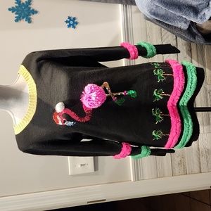 EUC Jane Street Christmas Flamingo Women's sz L Long Sweater